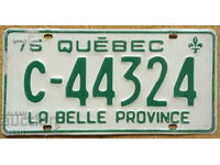 Placă de înmatriculare canadiană QUEBEC 1975