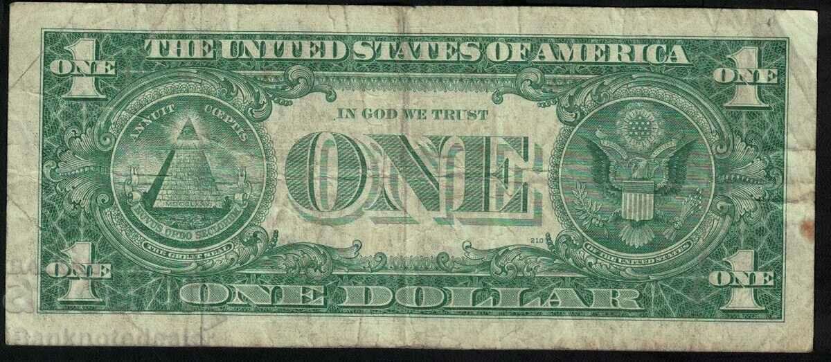 USA 1 Dollar 1957 Pick Ref 7144 Star replacement note with price 25.00 BGN | € 12.78 USA 1 Dollar 1957 Pick Ref 7144 Star replacement note with price 25.00 BGN | € 12.78