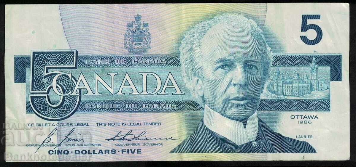 Canada 5 dolari 1986 Pick 94 Ref 9497