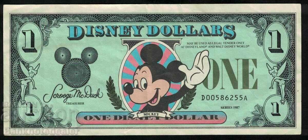 Disney 1 Mickey Dollar 1987 Ref 6255