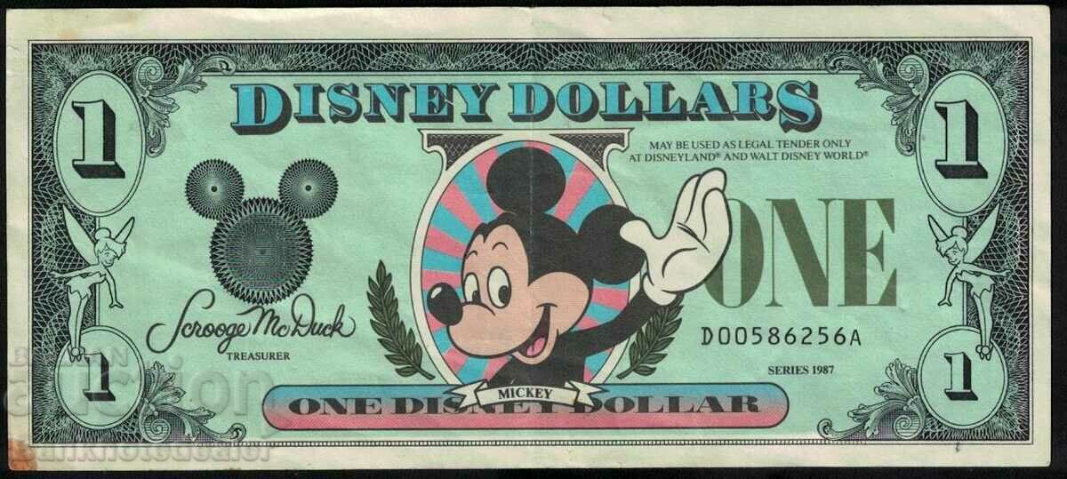 Disney 1 Mickey Dollar 1987 Ref 6256