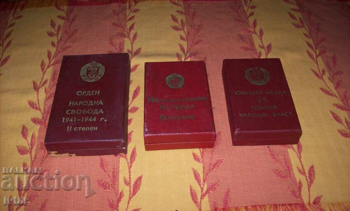 Lot of boxes for orders and medals with price 24.00 BGN | € 12.27 Lot of boxes for orders and medals with price 24.00 BGN | € 12.27