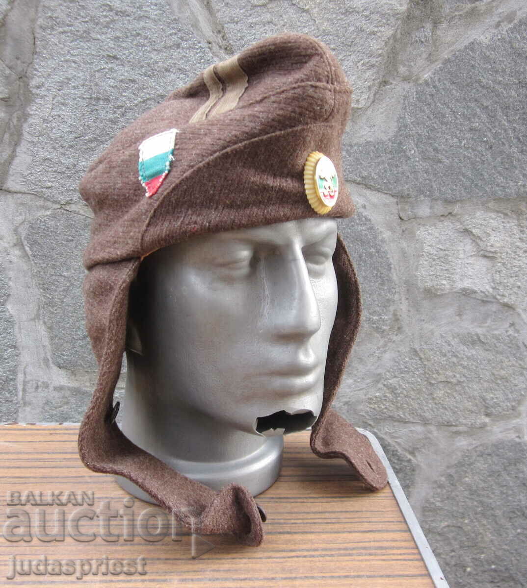 стара Българска военна офицерска бойна шапка кепе от соца