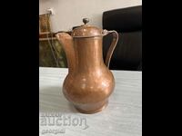 Old copper jug with lid / copper / vessel. #4587