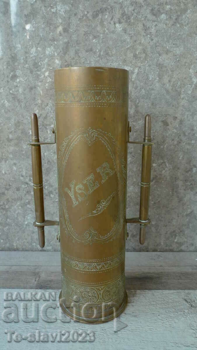 Military creativity vase from PSV cartridge case