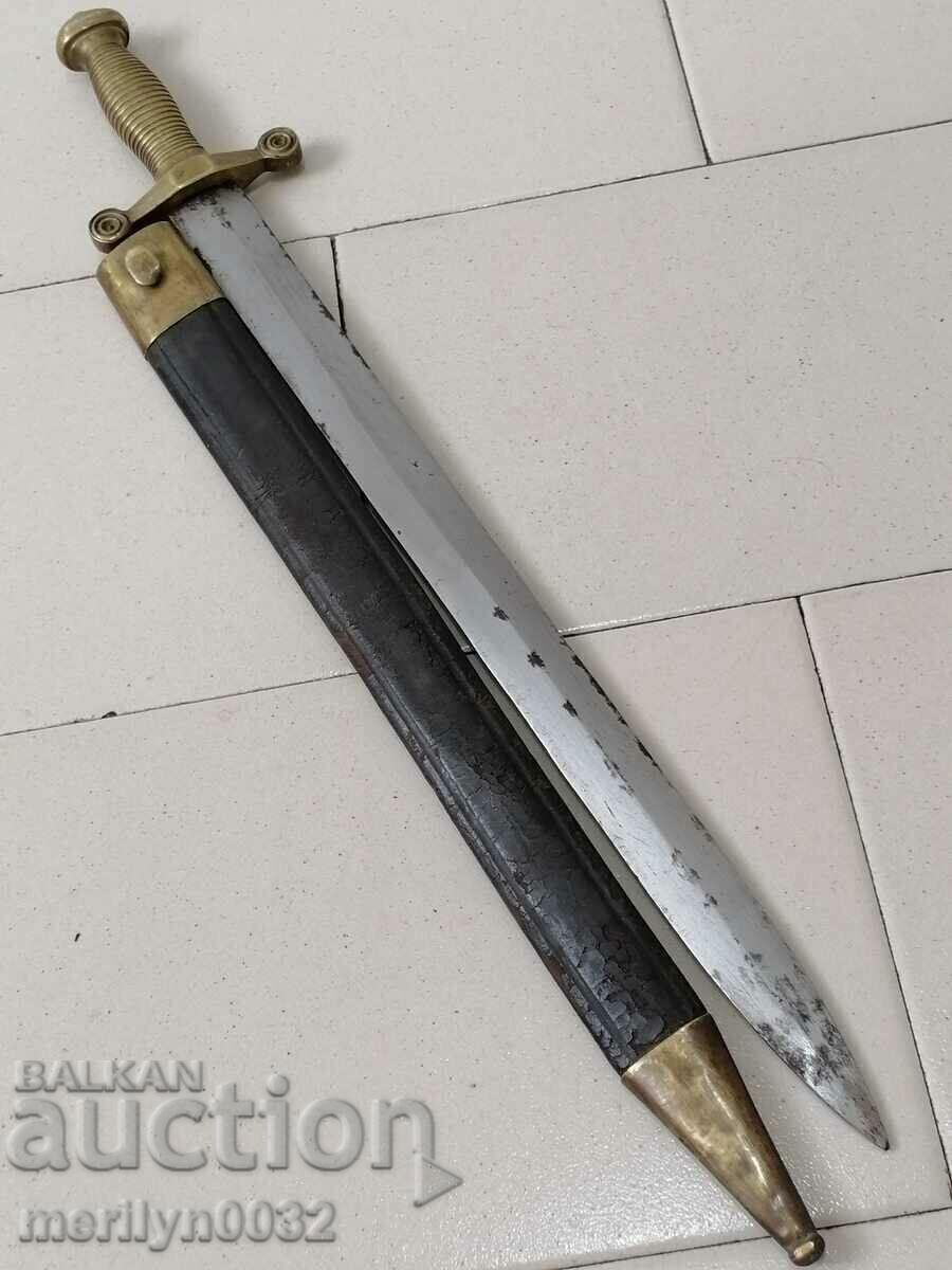 Френски тесак с кания сабя нож щик кама острие - 6