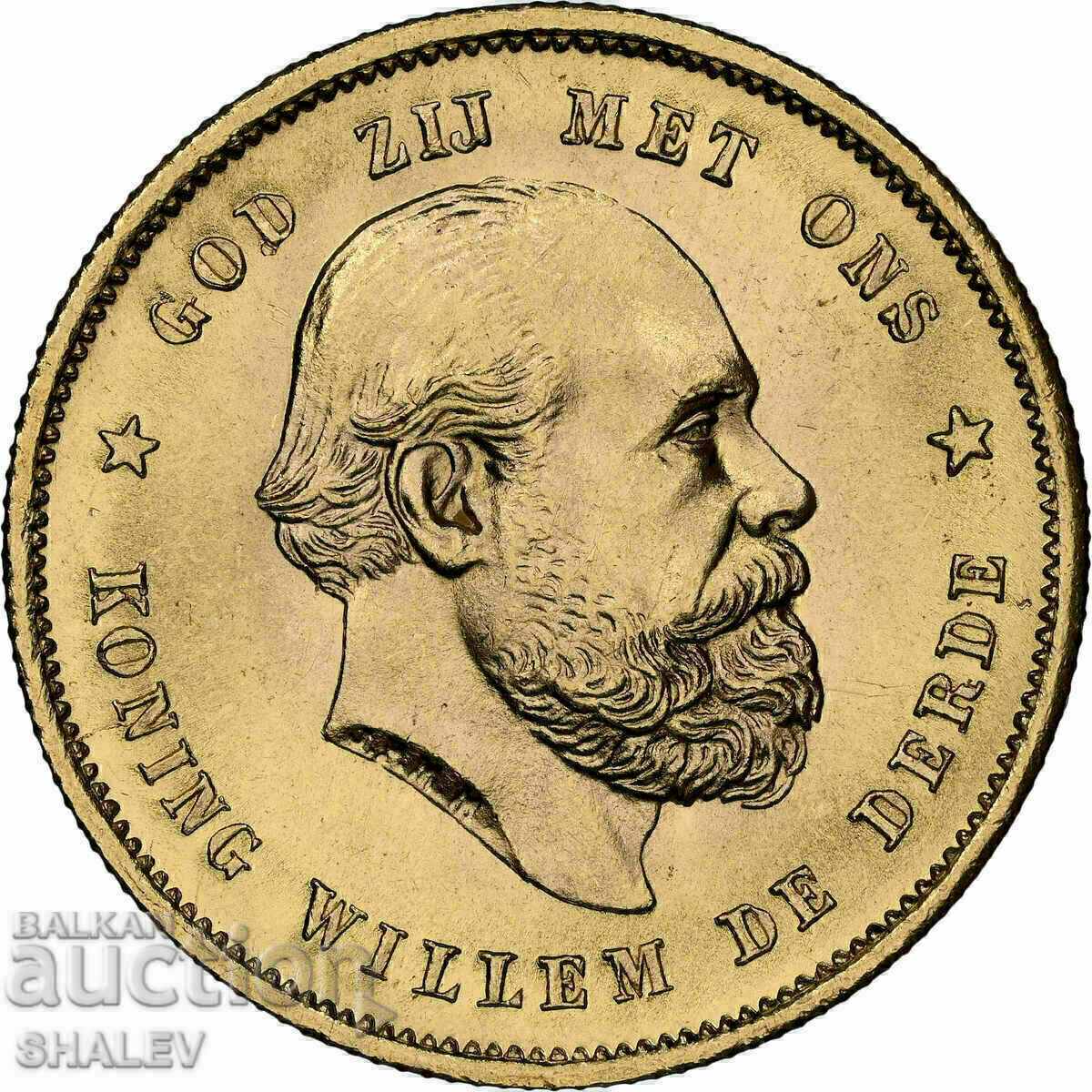 10 Gulden 1889 Netherlands - MS65 NGC(gold) with price € 1249.89 | 2444.57 BGN