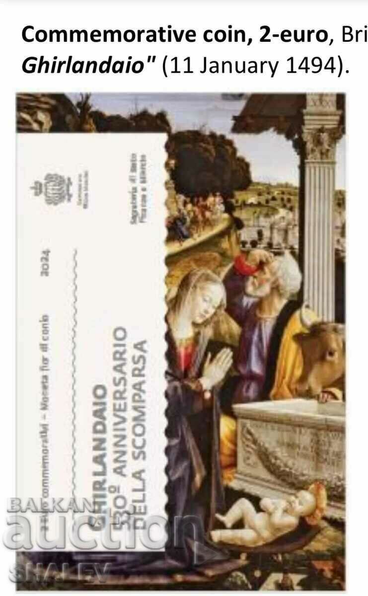 Delivery of 2 Euro 2024 San Marino "Ghirlandaio" San Marino /2/ (2 euros) Delivery of 2 Euro 2024 San Marino "Ghirlandaio" San Marino /2/ (2 euros)