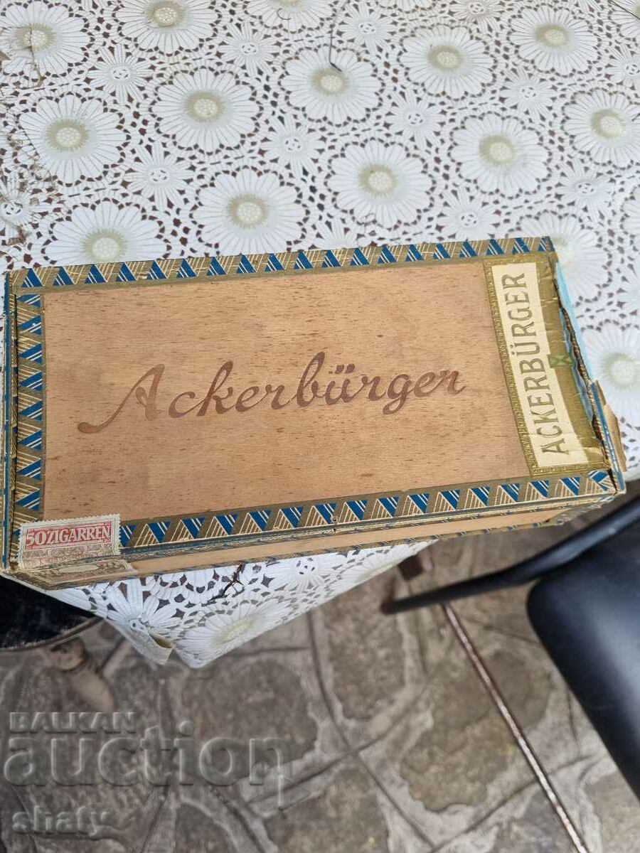 Auction  Old rare wooden cigar box