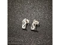 Earrings Kitten in silver accessories medical steel