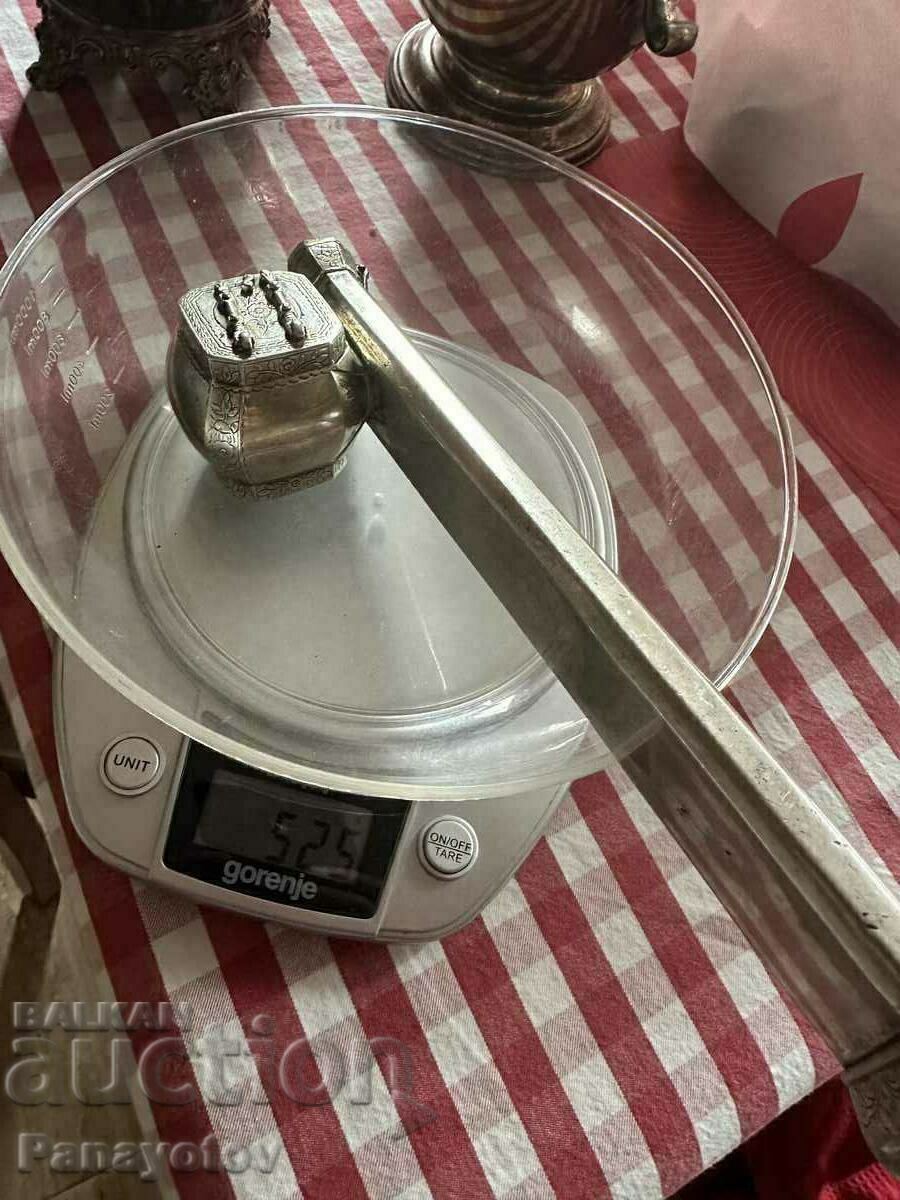 OTTOMAN SILVER DIVIT TUGRA INK POT WITH PASHA'S SCARY - 5