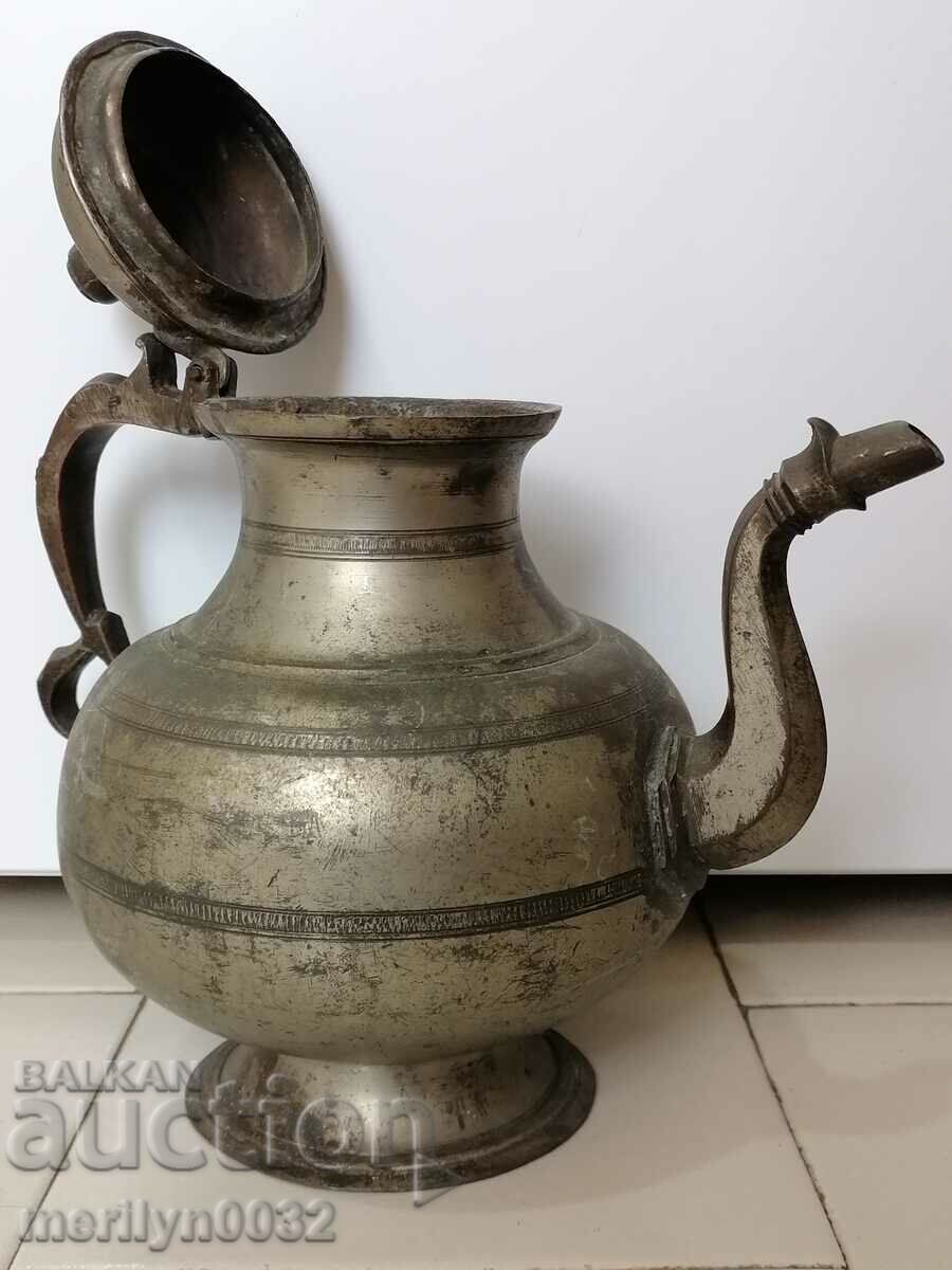 Ottoman hibiscus jug with cannula baker copper bowl pot teapot - 6 Ottoman hibiscus jug with cannula baker copper bowl pot teapot - 6