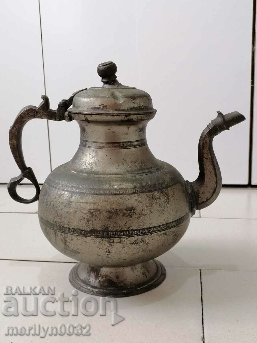Османски ибрик кана с канелюр  бакър меден съд  гюм чайник