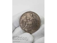Rare 1907 Indo-China-France Silver Coin