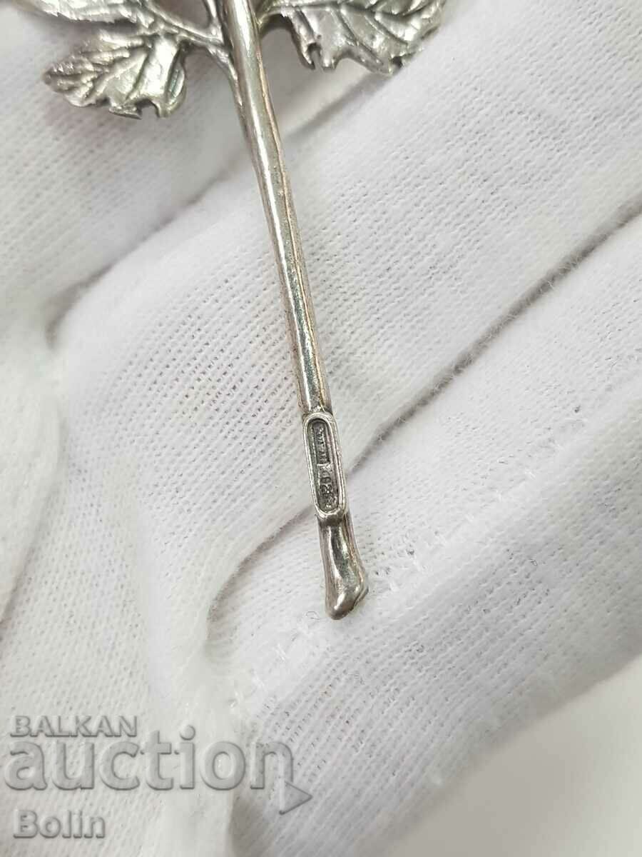 Beautiful silver flower with enamel - 925 - Italy - 5 Beautiful silver flower with enamel - 925 - Italy - 5