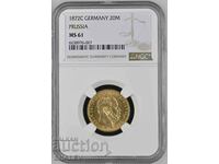 20 Mark 1872 C Πρωσία/Γερμανία - MS61 NGC (χρυσός)