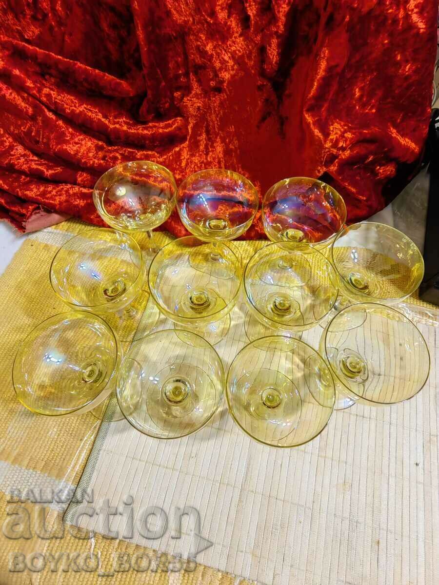 Set of Gorgeous Antique Glass Cups Potassium Glass - 7