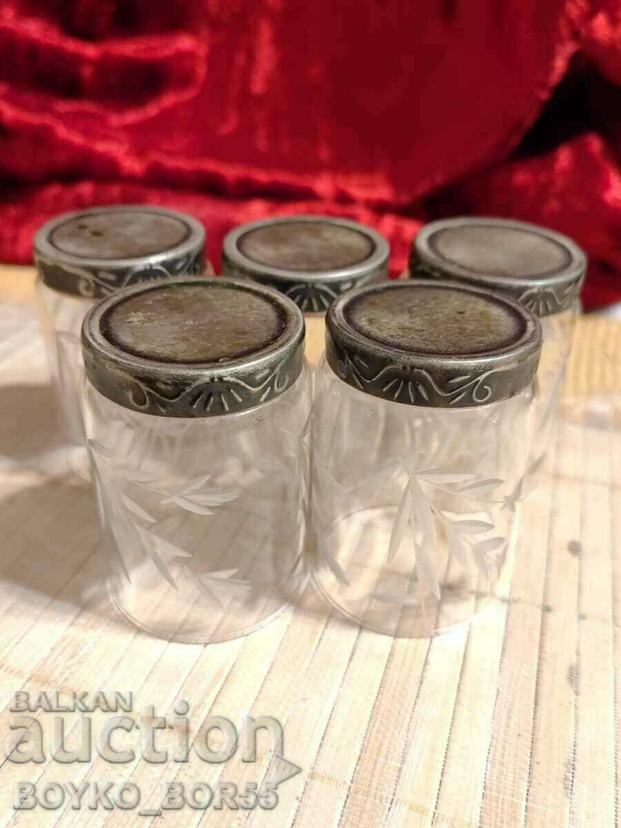 Set of Russian Social USSR Crystal Cups with Melchior with price 75.00 BGN | € 38.35 Set of Russian Social USSR Crystal Cups with Melchior with price 75.00 BGN | € 38.35