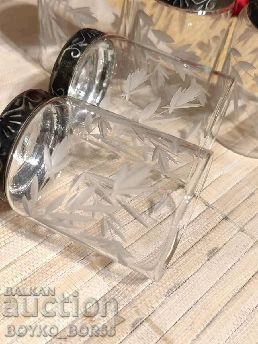 Auction Set of Russian Social USSR Crystal Cups with Melchior Auction Set of Russian Social USSR Crystal Cups with Melchior