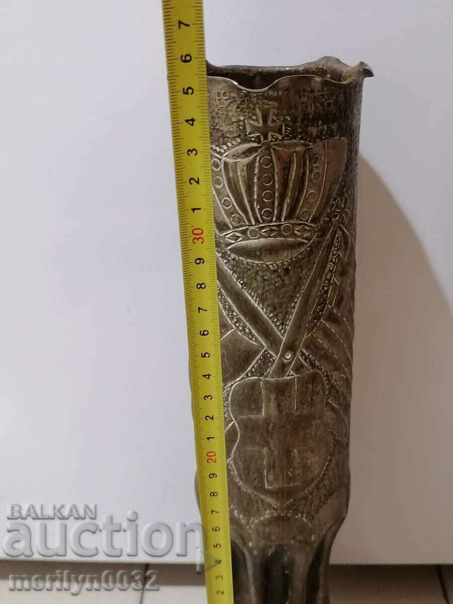 Auction  Old projectile casing trench creativity vase, cannon