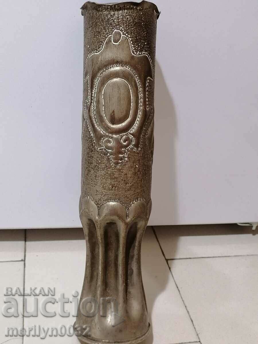 Old projectile casing trench creativity vase, cannon - 6
