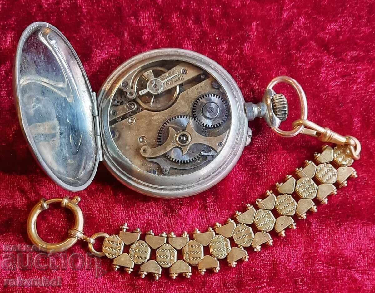 Swiss pocket watch with custec, Roskopf system with price 650.00 BGN | € 332.34 Swiss pocket watch with custec, Roskopf system with price 650.00 BGN | € 332.34