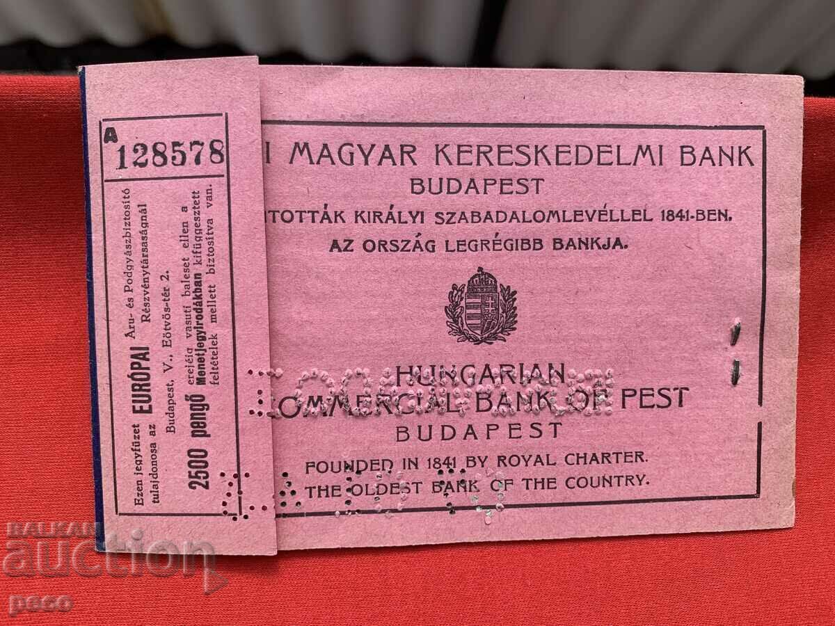 Стар ЖП билет 1943 г. Унгария Хърватия Югославия България с цена € 15.00 | 29.34 лв. Стар ЖП билет 1943 г. Унгария Хърватия Югославия България с цена € 15.00 | 29.34 лв.