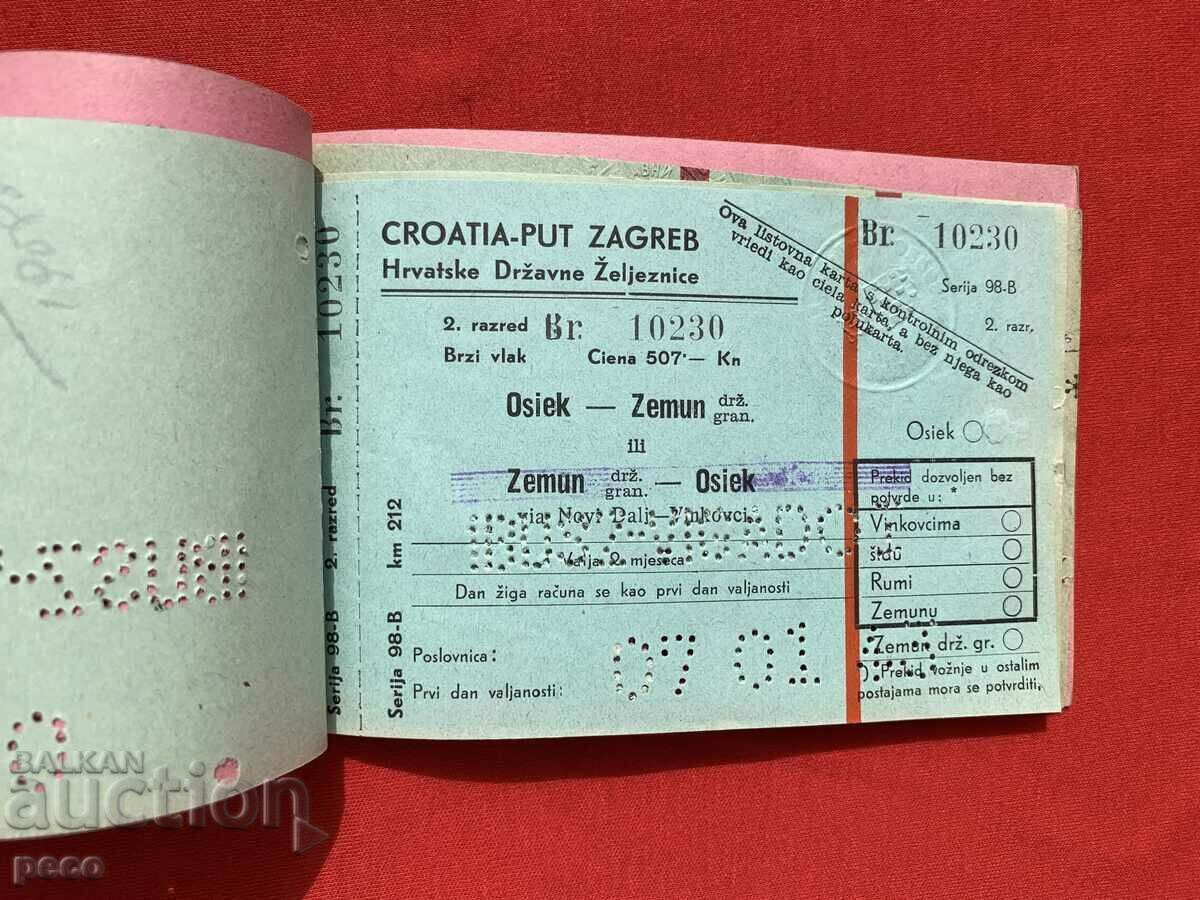 Delivery of Old railway ticket 1943 Hungary Croatia Yugoslavia Bulgaria