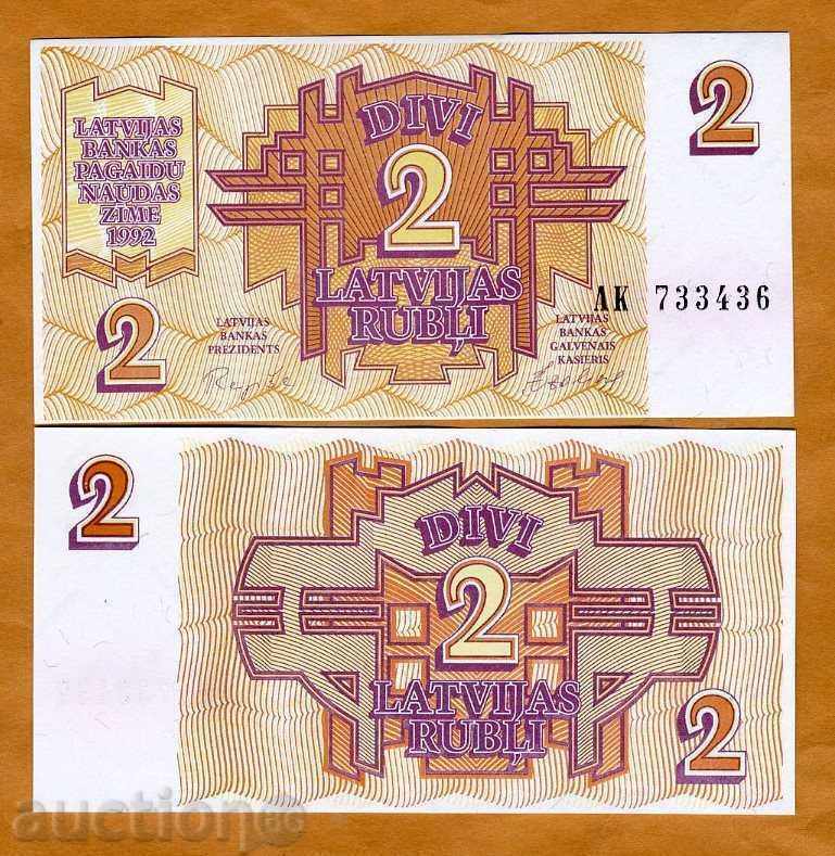 +++ Letonia 2 ruble 36 P 1992 UNC +++