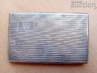 antique silver plated snuffbox 1940s 1950s with monogram
