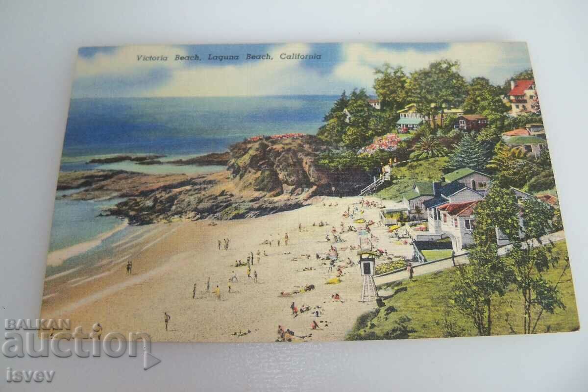 Old postcard Victoria Beach, California USA
