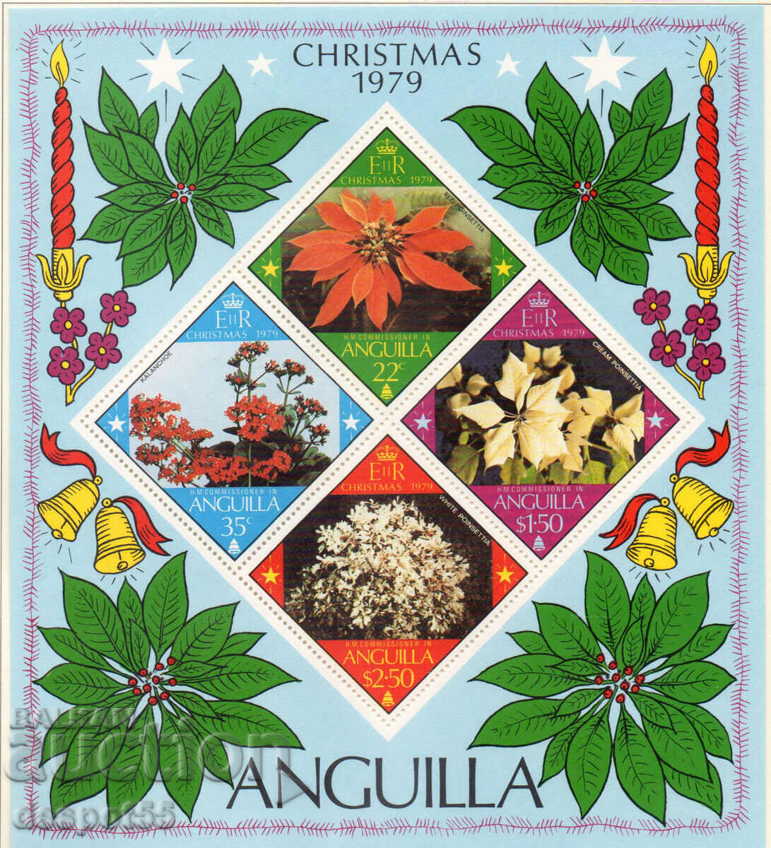 1979. Anguilla. Christmas - Flowers. Block.