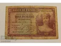 10 pesetas 1935 Spania, cu un an înainte de războiul civil