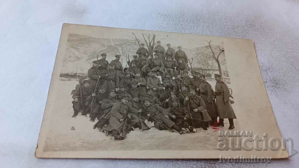 Fotografie Sofia Boyana Ofițeri și soldați din Uros sub tactică 1914