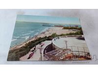 Пощенска картичка Бургас Общ изглед на плажа 1962
