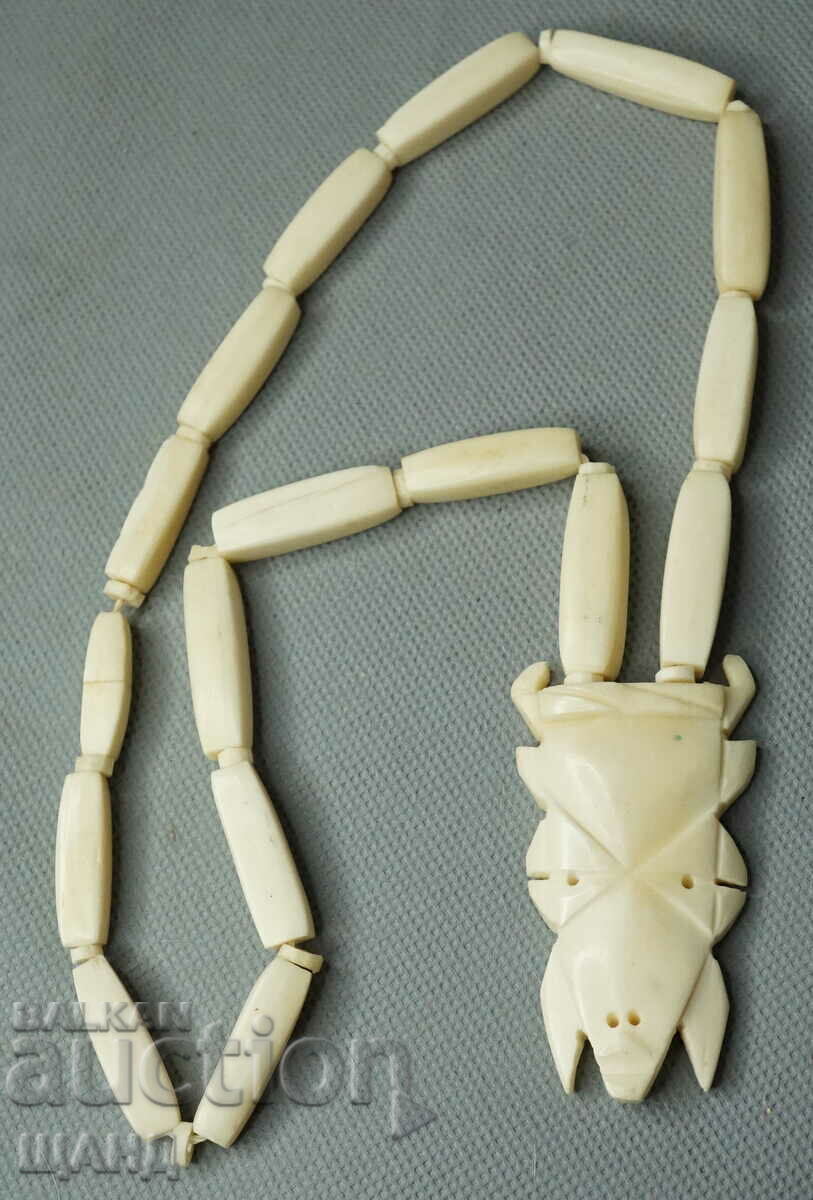 Beautiful African Necklace made of bone jewelry mask jewelry