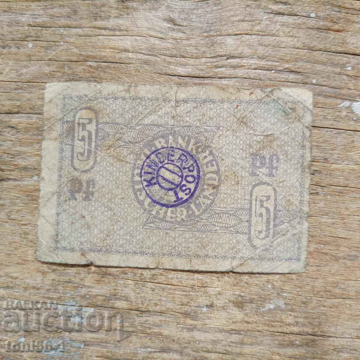 Germania - Deutsche Laender 5 Pfennig 1948