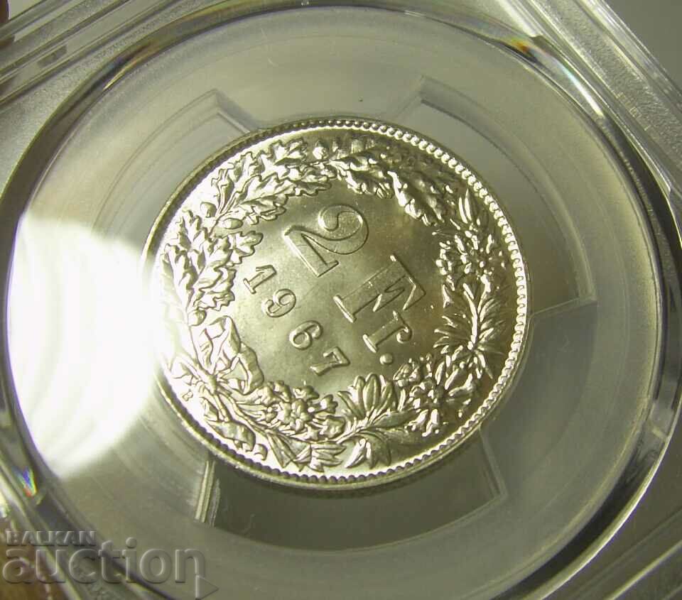 Auction 2 francs 1967 MS66 PCGS Switzerland Auction 2 francs 1967 MS66 PCGS Switzerland