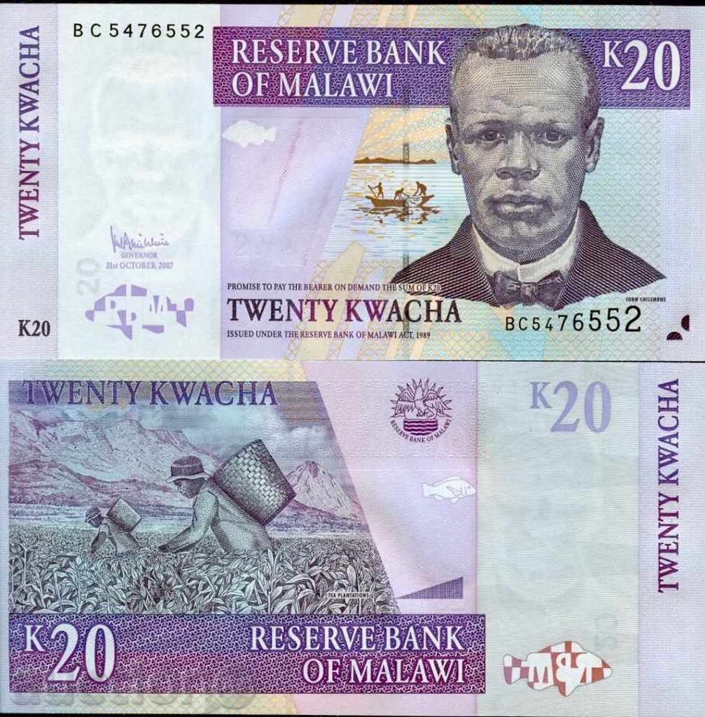 MALAWI - 20 Kwacha - issue 2007 - NEW UNC