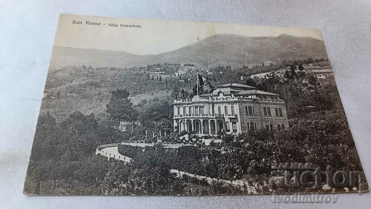 Postcard San Remo Villa Devachan