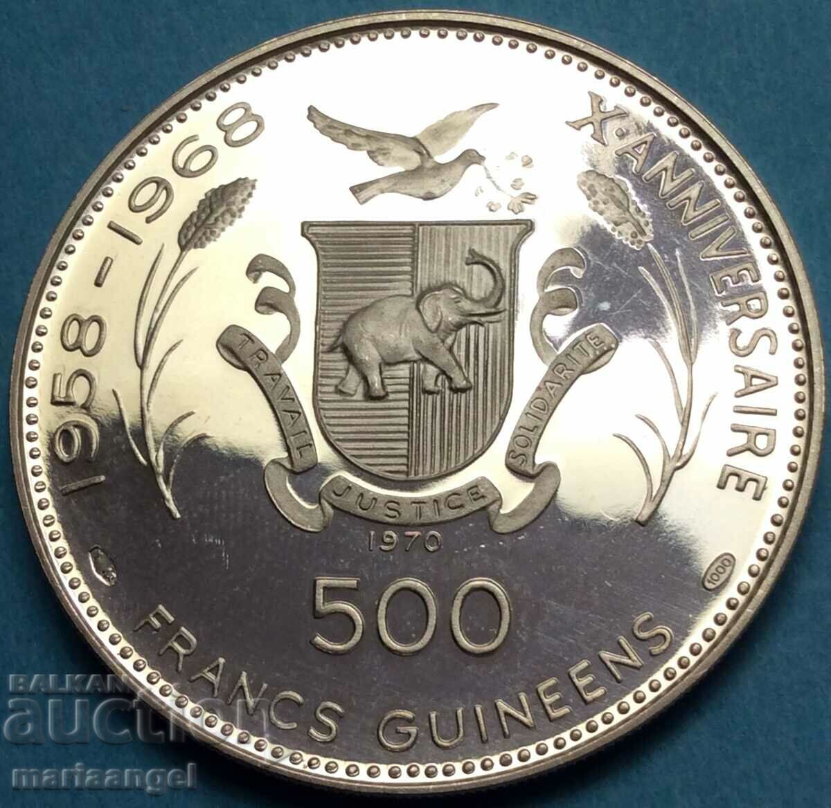 Гвинея 1970 500 франка Олимпиада Мюнхен UNC PROOF RARE