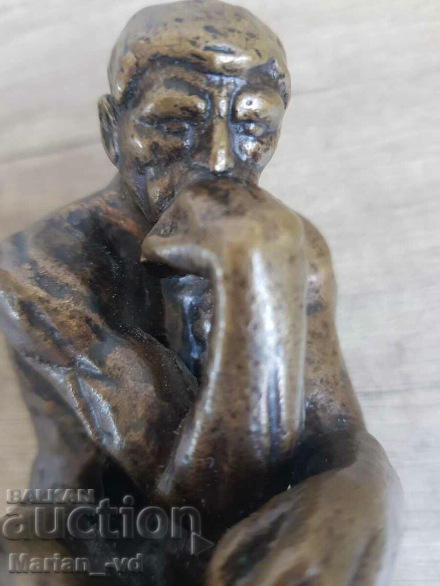 Old bronze figure "The Thinker" - 7 Old bronze figure "The Thinker" - 7