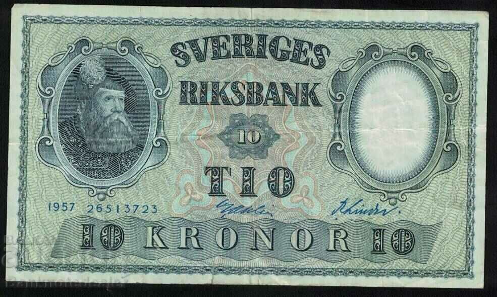 Σουηδία 10 Κορώνες 1957 Pick 43d Ref 37323