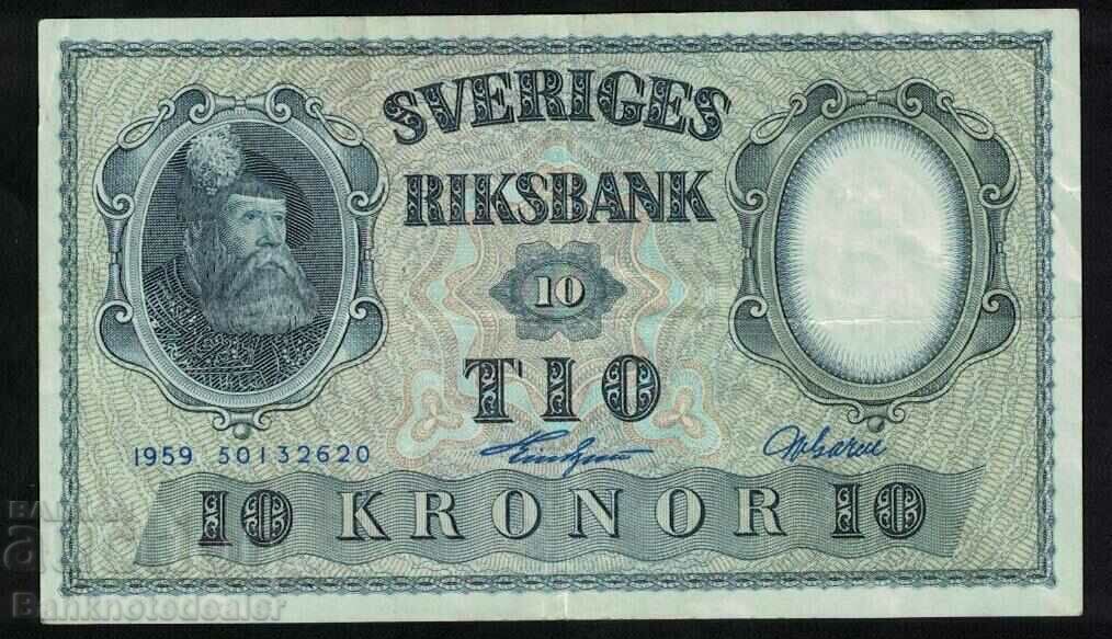 Sweden 10 Kronor 1959 Pick 43d Ref 2620