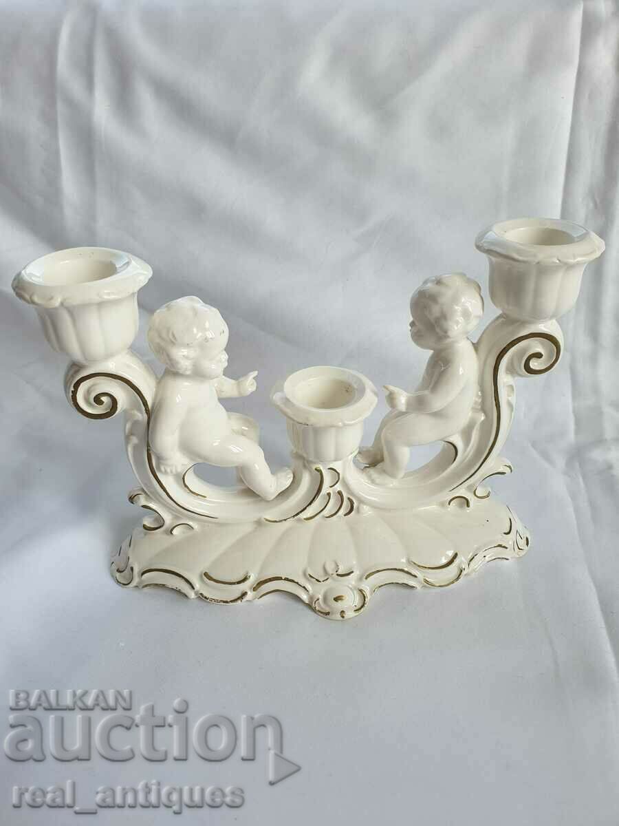 Old porcelain candle holder