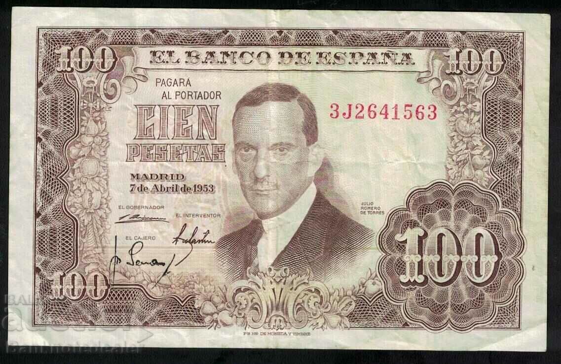 Spain 100 Pesetas 1953 Pick 150 Ref 1563 Spain 100 Pesetas 1953 Pick 150 Ref 1563