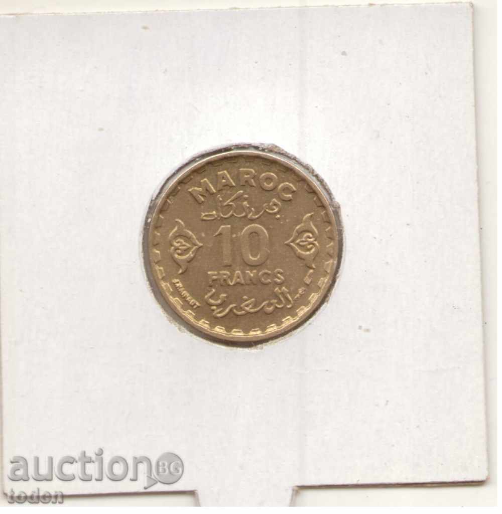 +Morocco-10 Francs-1371(1952)-Y# 42-Mohamed V+ with price 5.00 BGN | € 2.56