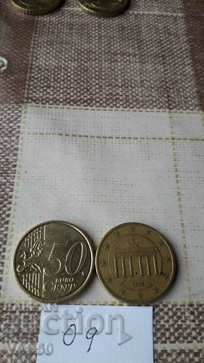 GERMANY 50 euro cents 2002.J