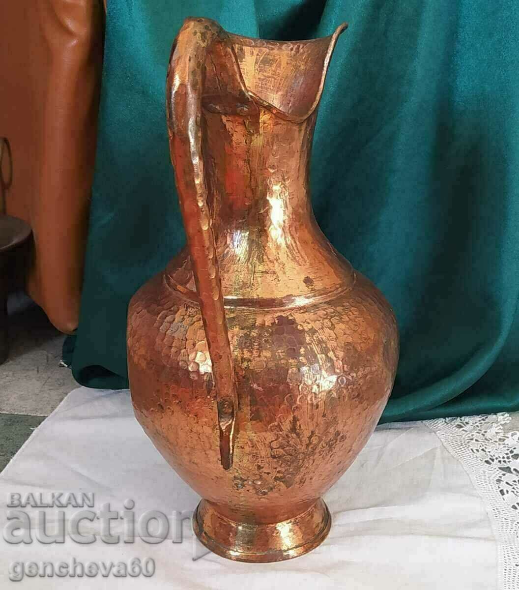 Auction Old Albanian hand-forged copper jug Auction Old Albanian hand-forged copper jug