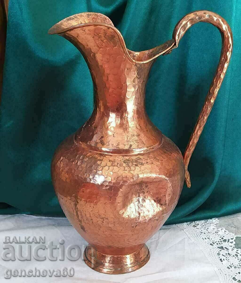 Urcior albanez vechi de cupru forjat manual - 7